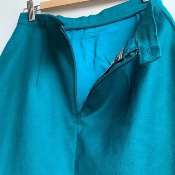 [SOLD] VINTAGE 100% Wool 50's Teal Aqua Jewel Tone High waisted Pencil Skirt - Picture 10 of 10